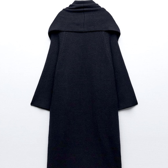 SCARF COLLAR KNIT COAT - Picture 2 of 5